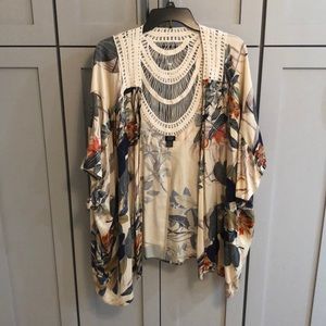 Anthropologie Roffe Floral Kimono